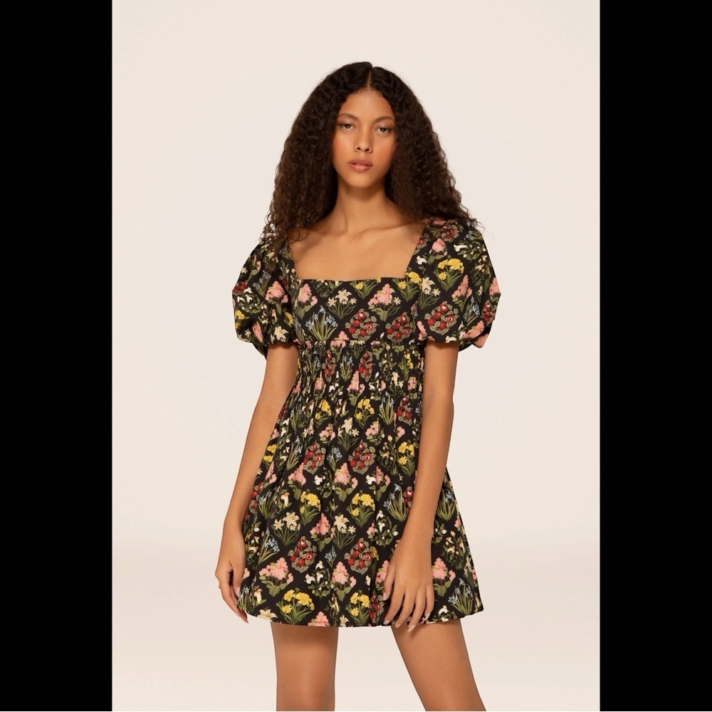 Agua Bendita Carmelo Magdalena Poplin Mini Dress Floral Medium Event Cottagecore - Picture 4 of 15